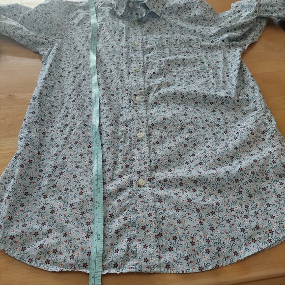 Banana Republic Blue Floral Casual Button Down Shirt - Picture 9 of 11